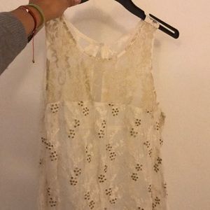 Sheer embroidered tank